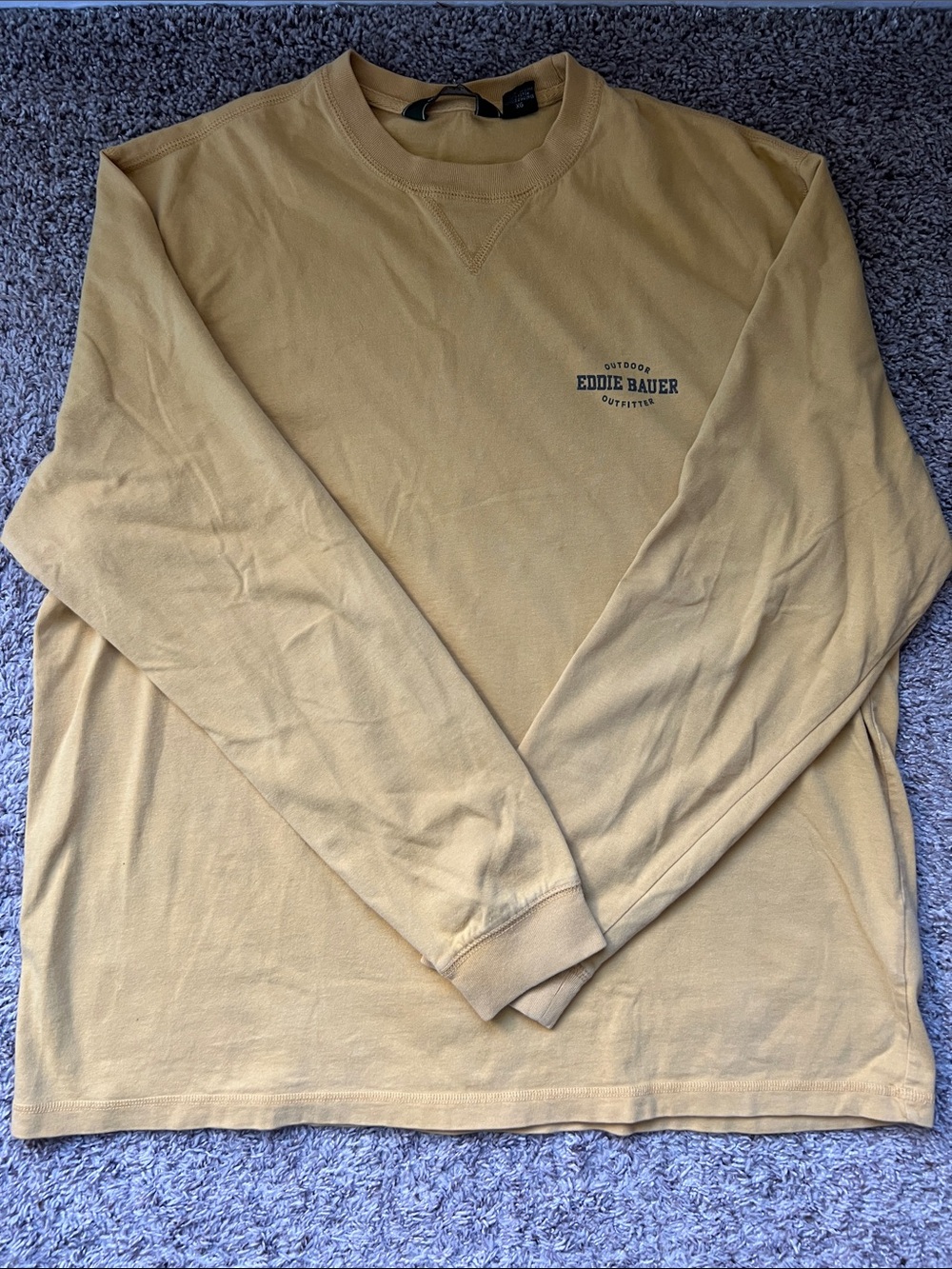 Eddie Bauer Men's Long Sleeve Crewneck - Mustard Yellow